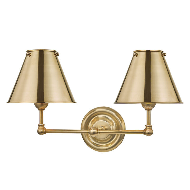 Hudson Valley Lighting Classic No.1 Wall Sconce in Aged Brass MDS102-AGB-MS