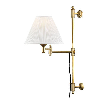 Hudson Valley Lighting Classic No.1 Plug-In Sconce in Aged Brass MDS104-AGB