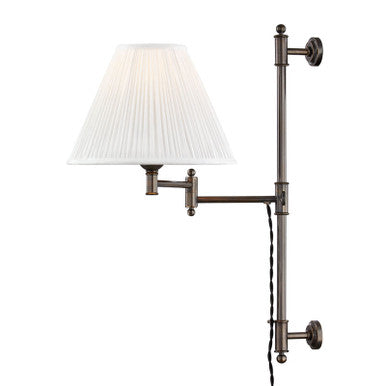 Hudson Valley Lighting Classic No.1 Plug-In Sconce in Distressed Bronze MDS104-DB