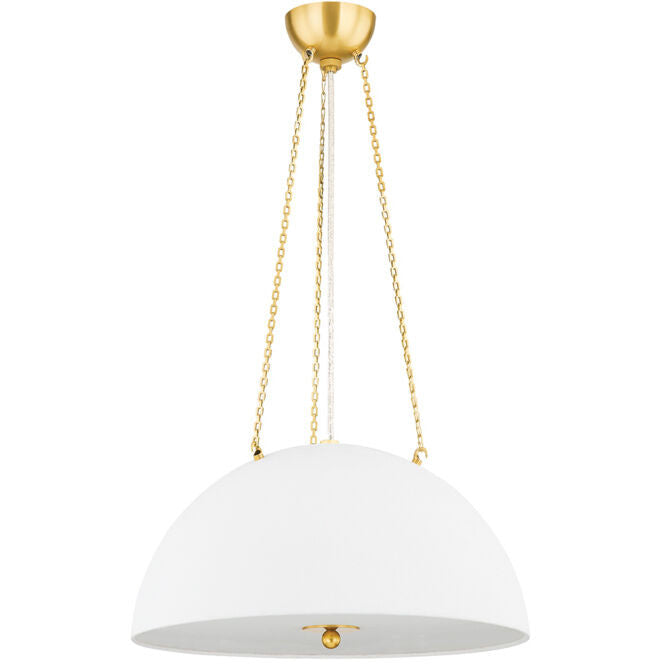 Hudson Valley Lighting Chiswick Pendant in Aged Brass MDS1100-AGB/WP