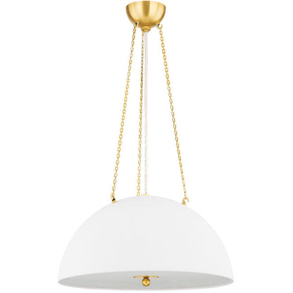 Hudson Valley Lighting Chiswick Pendant in Aged Brass MDS1100-AGB/WP