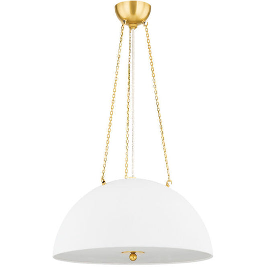 Hudson Valley Lighting Chiswick Pendant in Aged Brass MDS1100-AGB/WP