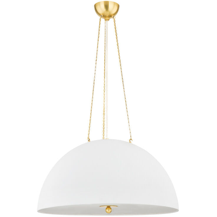 Hudson Valley Lighting Chiswick Pendant in Aged Brass MDS1101-AGB/WP