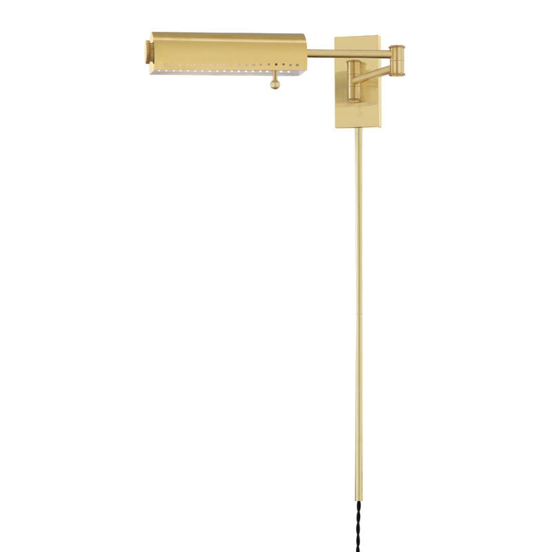 Hudson Valley Lighting Hampshire Plug-In Sconce in Aged Brass MDS114-AGB