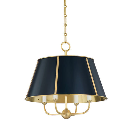 Hudson Valley Lighting Cambridge Chandelier in Aged Brass/darkest Blue MDS120-AGB/DBL