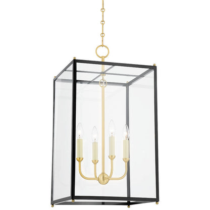 Hudson Valley Lighting Chaselton Lantern in Aged Brass MDS1201-AGB/DBL