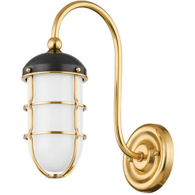 Hudson Valley Lighting Holkham Wall Sconce in Aged Brass MDS1500-AGB/DB