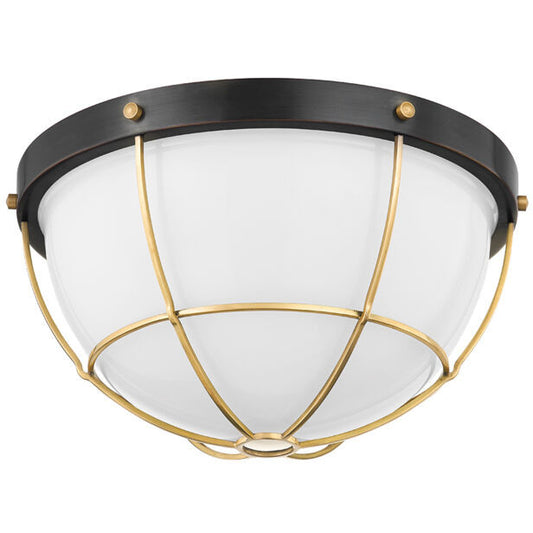 Hudson Valley Lighting Holkham Flush Mount in Aged Brass MDS1501-AGB/DB