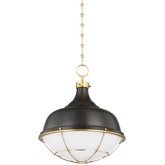 Hudson Valley Lighting Holkham Pendant in Aged Brass MDS1502-AGB/DB