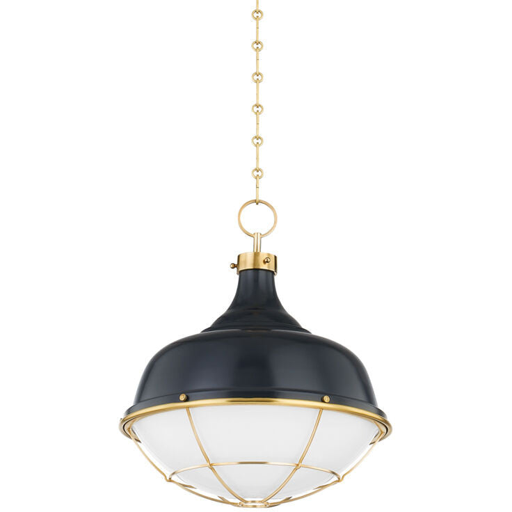 Hudson Valley Lighting Holkham Pendant in Aged Brass MDS1502-AGB/DBL