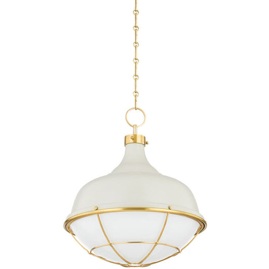 Hudson Valley Lighting Holkham Pendant in Aged Brass MDS1502-AGB/OW