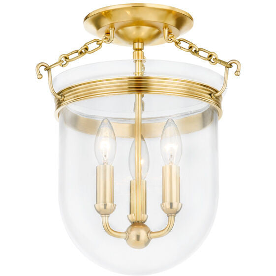 Hudson Valley Lighting Rousham Semi Flush in Aged Brass MDS1600-AGB