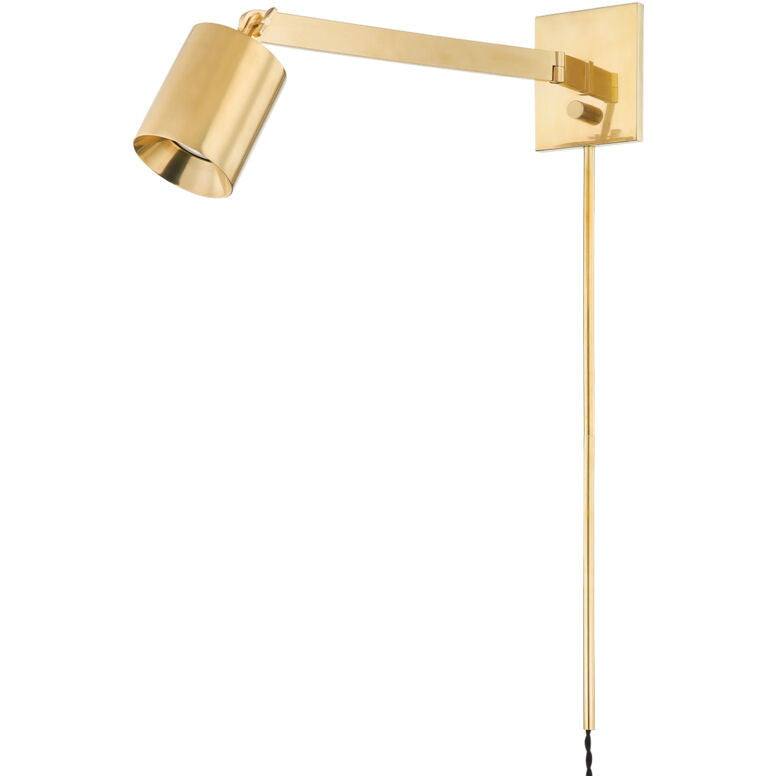 Hudson Valley Lighting Highgrove Plug-In Sconce in Aged Brass MDS1701-AGB