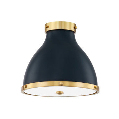 Hudson Valley Lighting Painted No. 3 Flush Mount in Aged Brass/darkest Blue MDS360-AGB/DBL