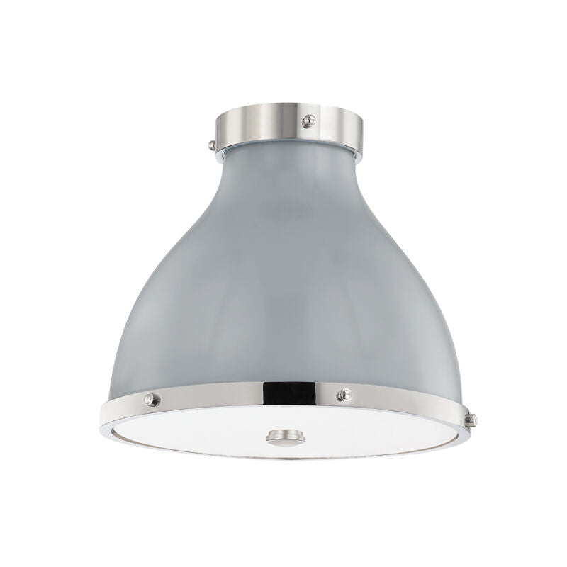 Hudson Valley Lighting Painted No. 3 Flush Mount in Polished Nickel/parma Gray Combo MDS360-PN/PG