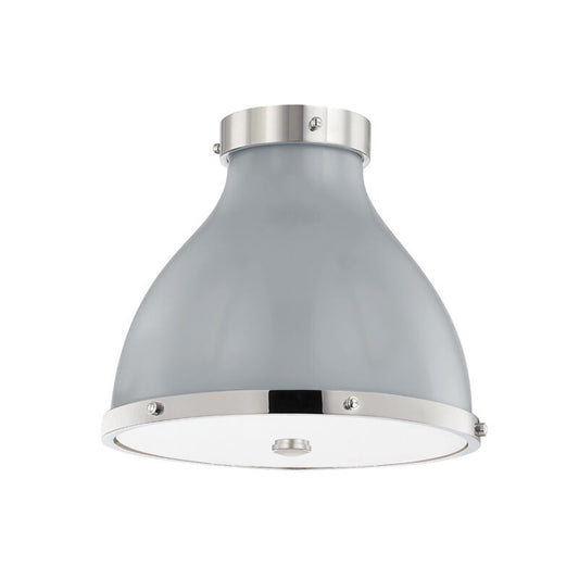 Hudson Valley Lighting Painted No. 3 Flush Mount in Polished Nickel/parma Gray Combo MDS360-PN/PG