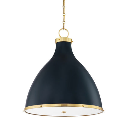 Hudson Valley Lighting Painted No. 3 Pendant in Aged Brass/darkest Blue MDS362-AGB/DBL