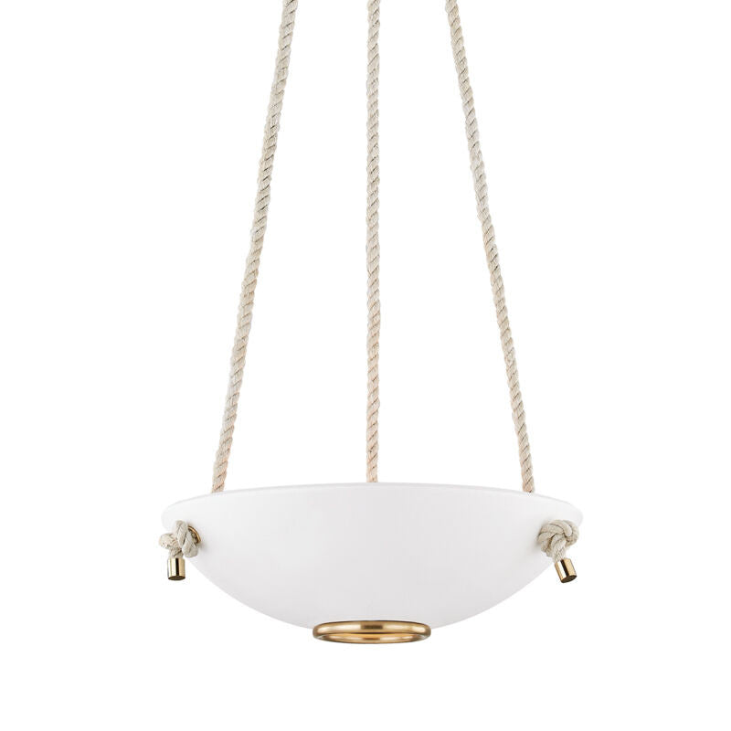 Hudson Valley Lighting Plaster No.2 Pendant in Aged Brass/white Plaster MDS450-AGB/WP