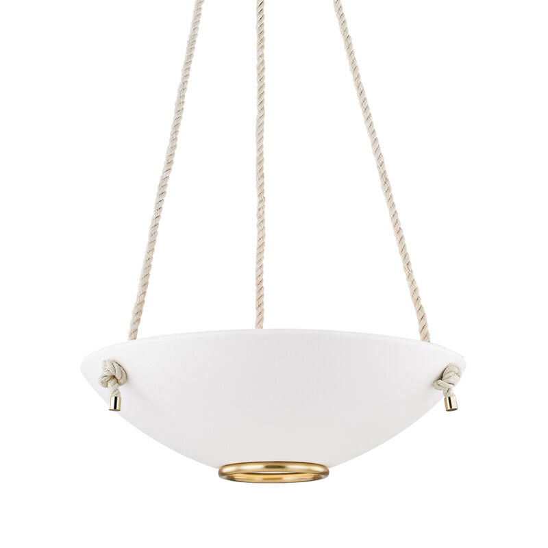 Hudson Valley Lighting Plaster No.2 Pendant in Aged Brass/white Plaster MDS451-AGB/WP