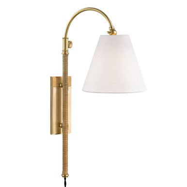 Hudson Valley Lighting Curves No.1 Plug-In Sconce in Aged Brass MDS501-AGB