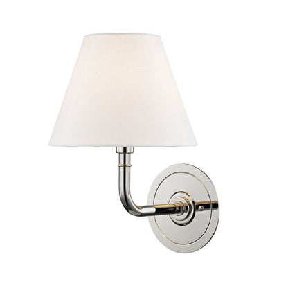 Hudson Valley Lighting Signature No.1 Wall Sconce in Polished Nickel MDS600-PN