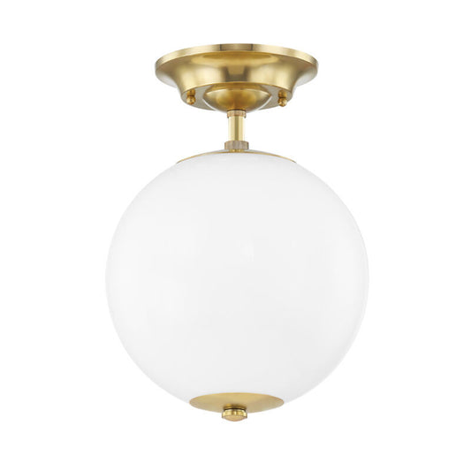 Hudson Valley Lighting Sphere No.1 Semi Flush in Aged Brass MDS703-AGB