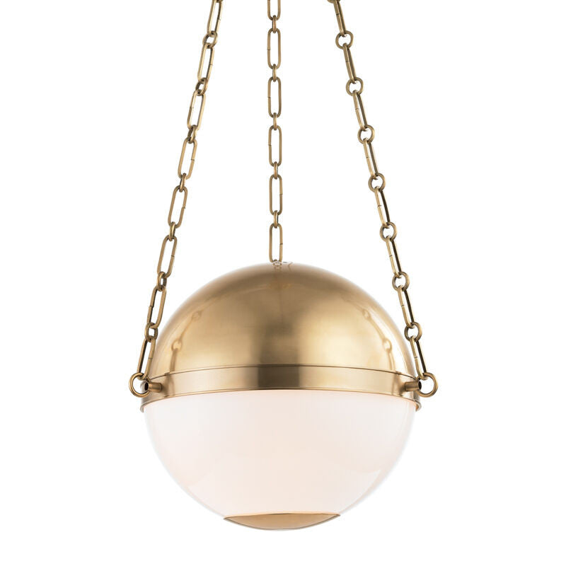 Hudson Valley Lighting Sphere No.2 Pendant in Aged Brass MDS750-AGB