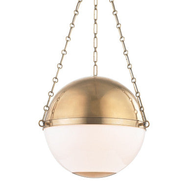 Hudson Valley Lighting Sphere No.2 Pendant in Aged Brass MDS751-AGB