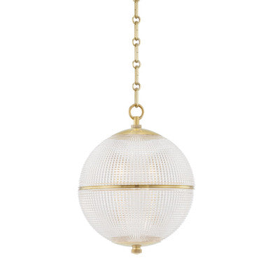 Hudson Valley Lighting Sphere No. 3 Pendant in Aged Brass MDS800-AGB