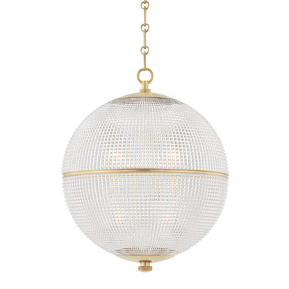 Hudson Valley Lighting Sphere No. 3 Pendant in Aged Brass MDS801-AGB