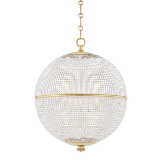 Hudson Valley Lighting Sphere No. 3 Pendant in Aged Brass MDS801-AGB