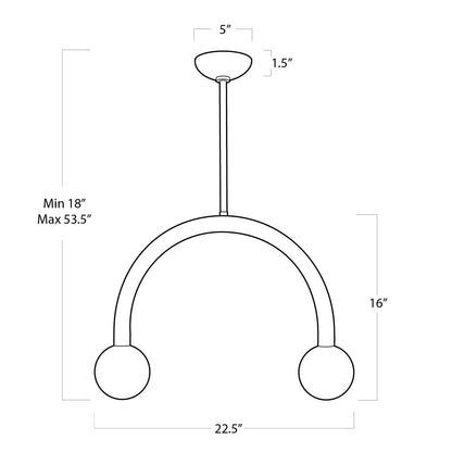 Regina Andrew Happy Pendant Chandelier Small in Natural Brass 16-1318NB