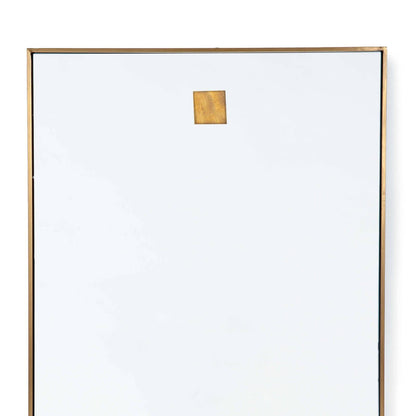 Regina Andrew Hanging Rectangle Mirror in Natural Brass 21-1046NB