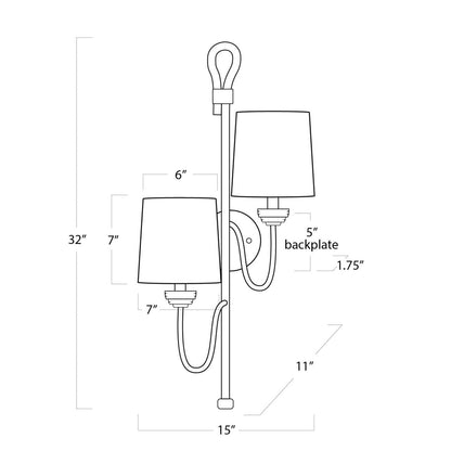 Regina Andrew Coastal Living Bimini Sconce Double Designed By Regina Andrew 15-1125