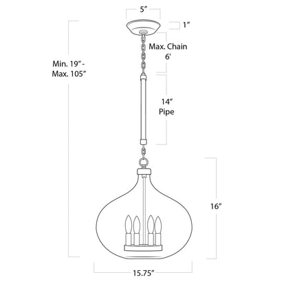 Regina Andrew Coastal Living Dover Pendant (Polished Nickel) Designed By Regina Andrew 16-1207PN