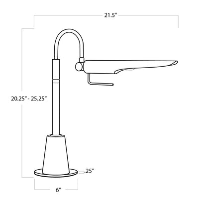 Regina Andrew Raven Task Lamp in Natural Brass 13-1225NB