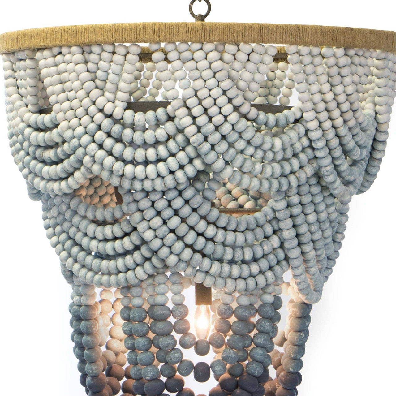 Regina Andrew Coastal Living Ombre Wood Bead Chandelier Designed By Regina Andrew 16-1179