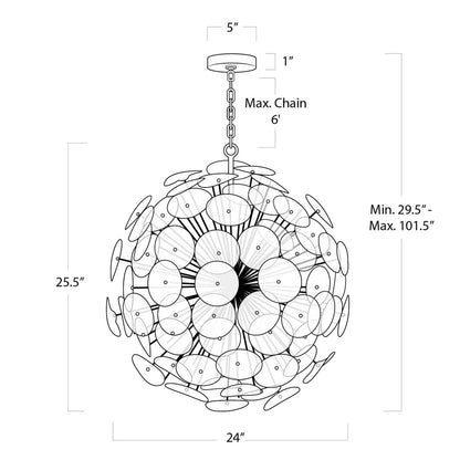 Regina Andrew Poppy Glass Pendant Chandelier Small 16-1243CLR