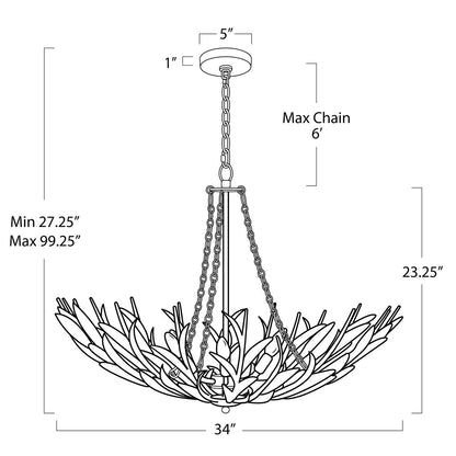 Regina Andrew River Reed Basin Chandelier (White) 16-1420WT