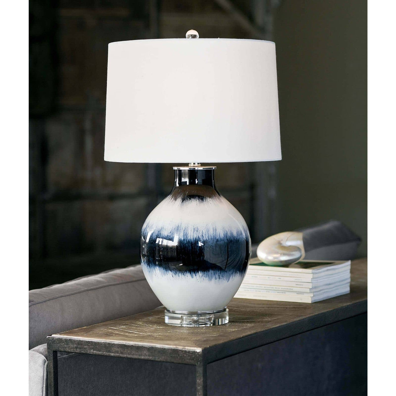 Regina Andrew Coastal Living Indigo Glass Table Lamp Designed By Regina Andrew 13-1168