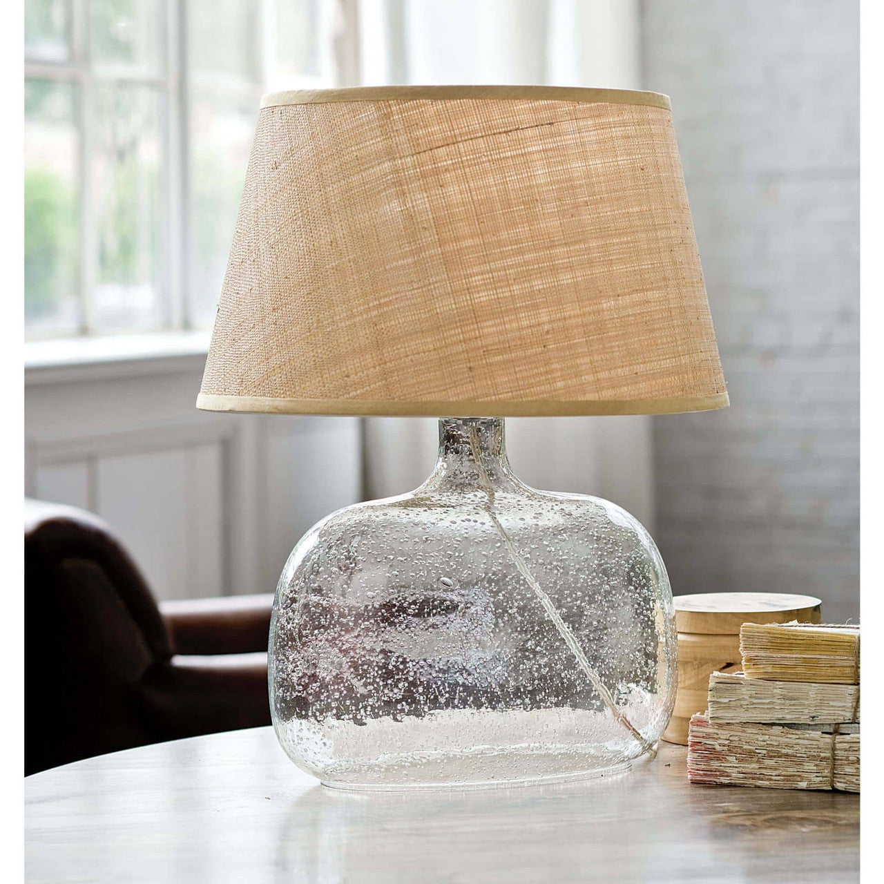 Regina Andrew Seeded Oval Glass Table Lamp 13-1059