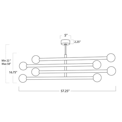 Regina Andrew Beaubien Chandelier (Natural Brass) 16-1358NB