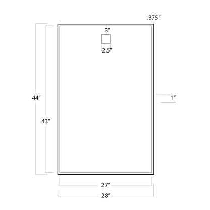 Regina Andrew Hanging Rectangle Mirror in Natural Brass 21-1046NB