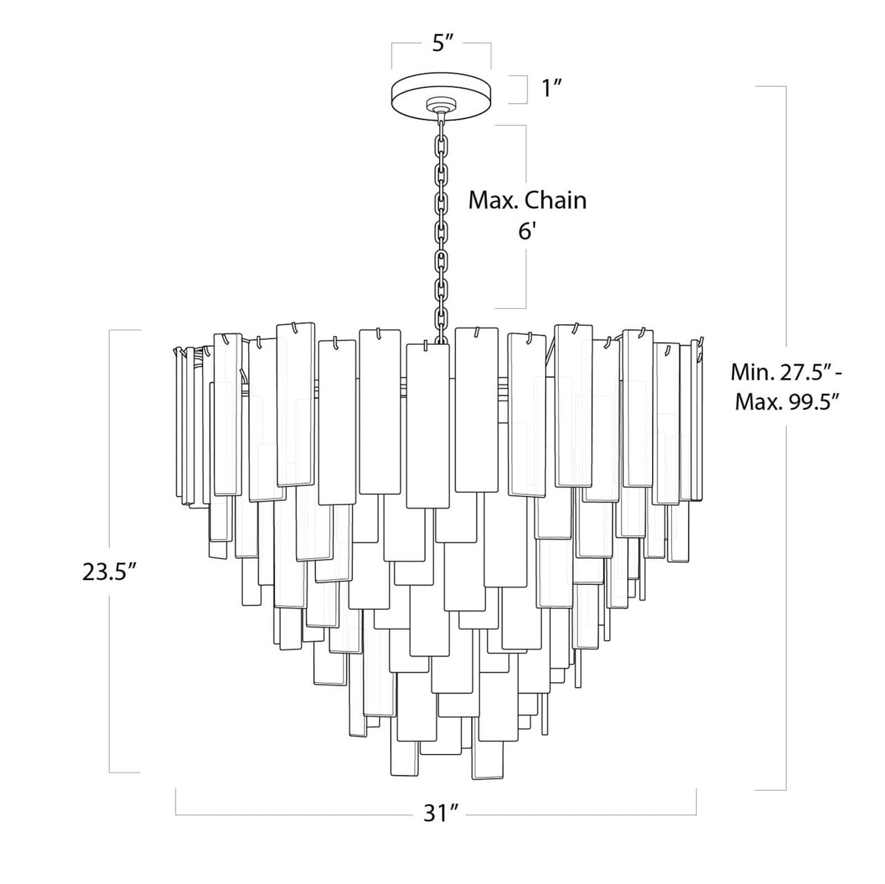 Regina Andrew Glacier Chandelier Large 16-1290