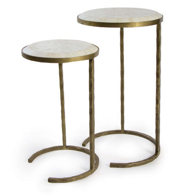 Regina Andrew Bone Veneer Nesting Tables in Brass 30-1007BRS