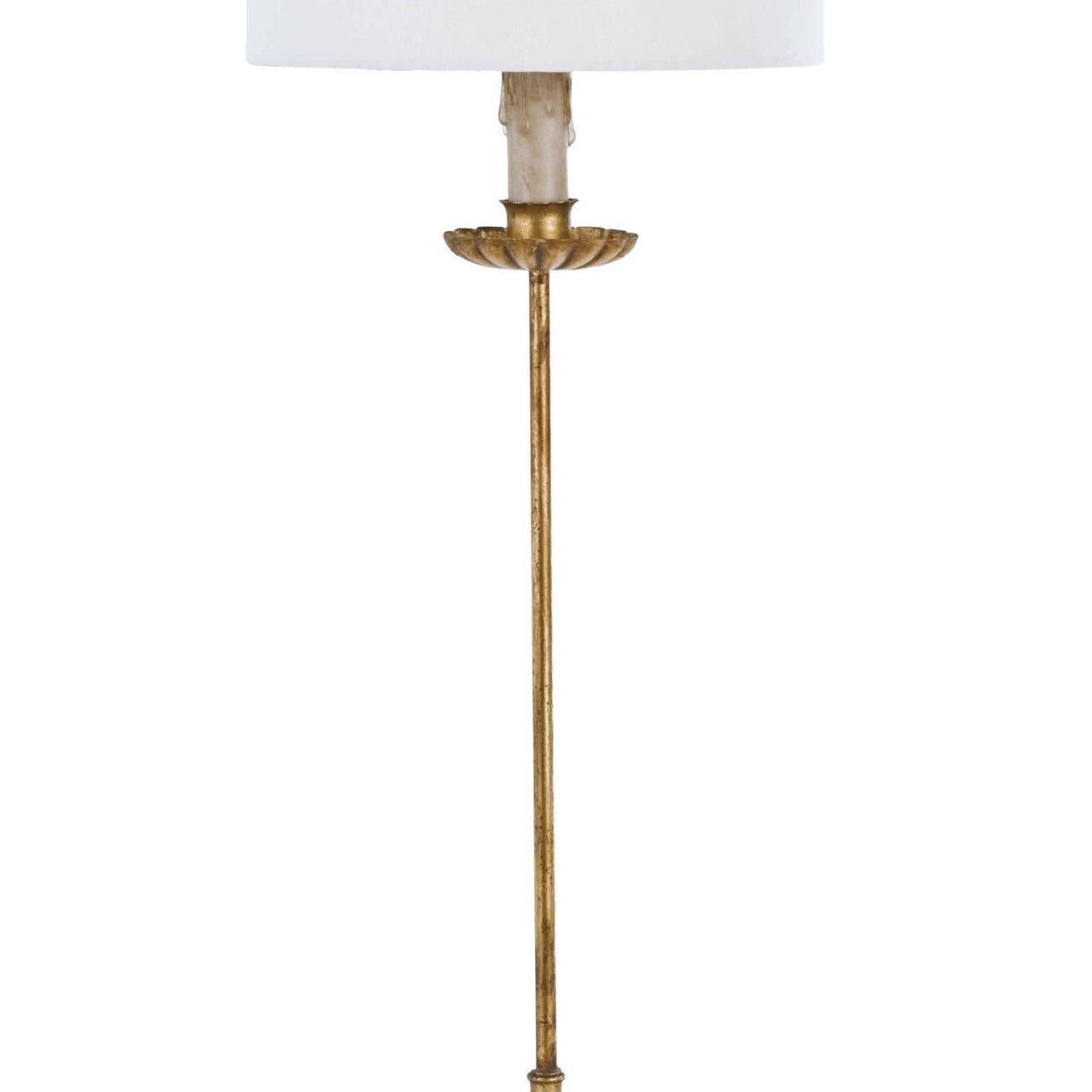 Regina Andrew Clove Stem Buffet Table Lamp With Natural Linen Shade in Antique Gold Leaf 13-1171