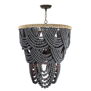 Regina Andrew Southern Living Lorelei Wood Bead Chandelier by Regina Andrew 16-1179GRY