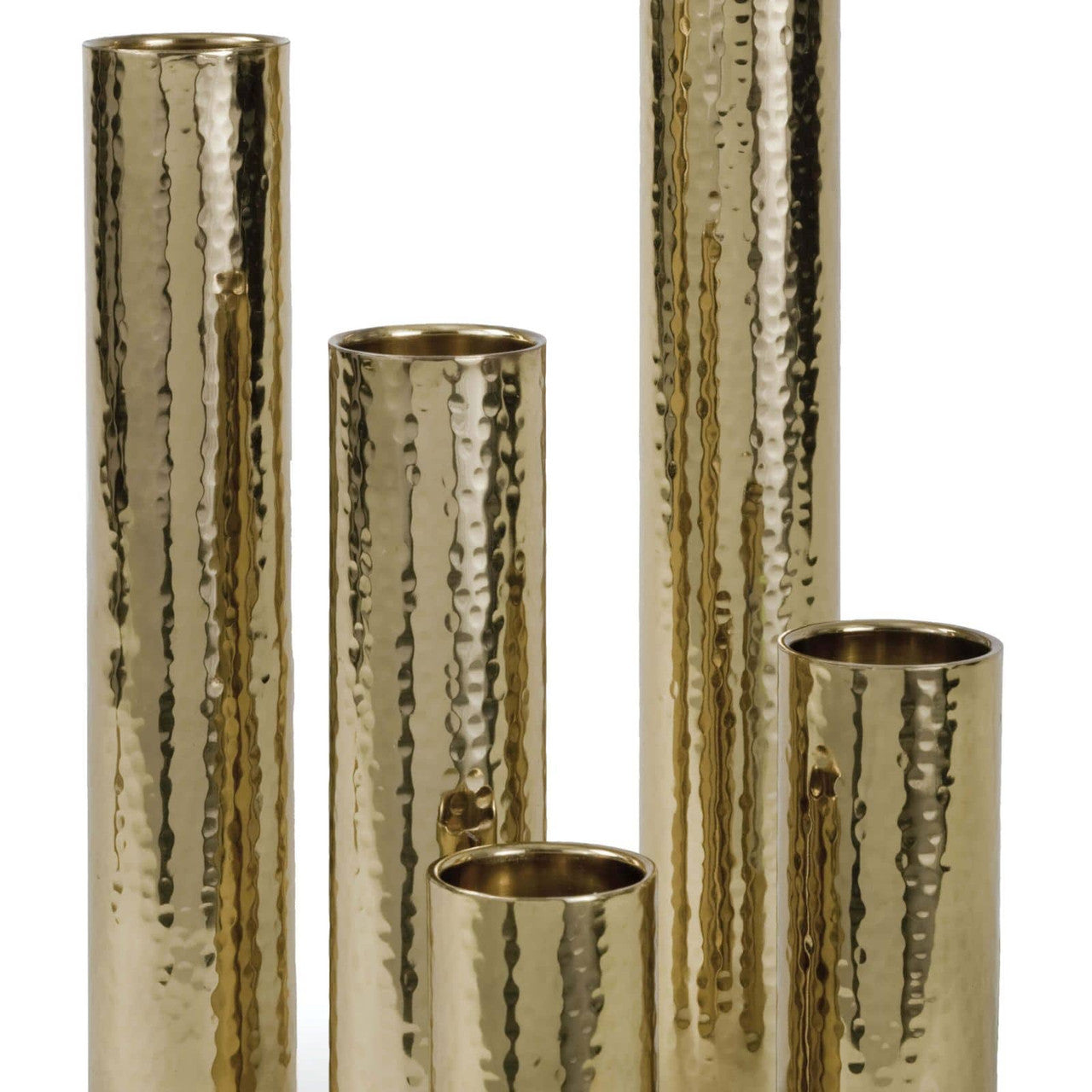 Regina Andrew Hammered Bud Vase Set in Polished Brass 20-1164PB