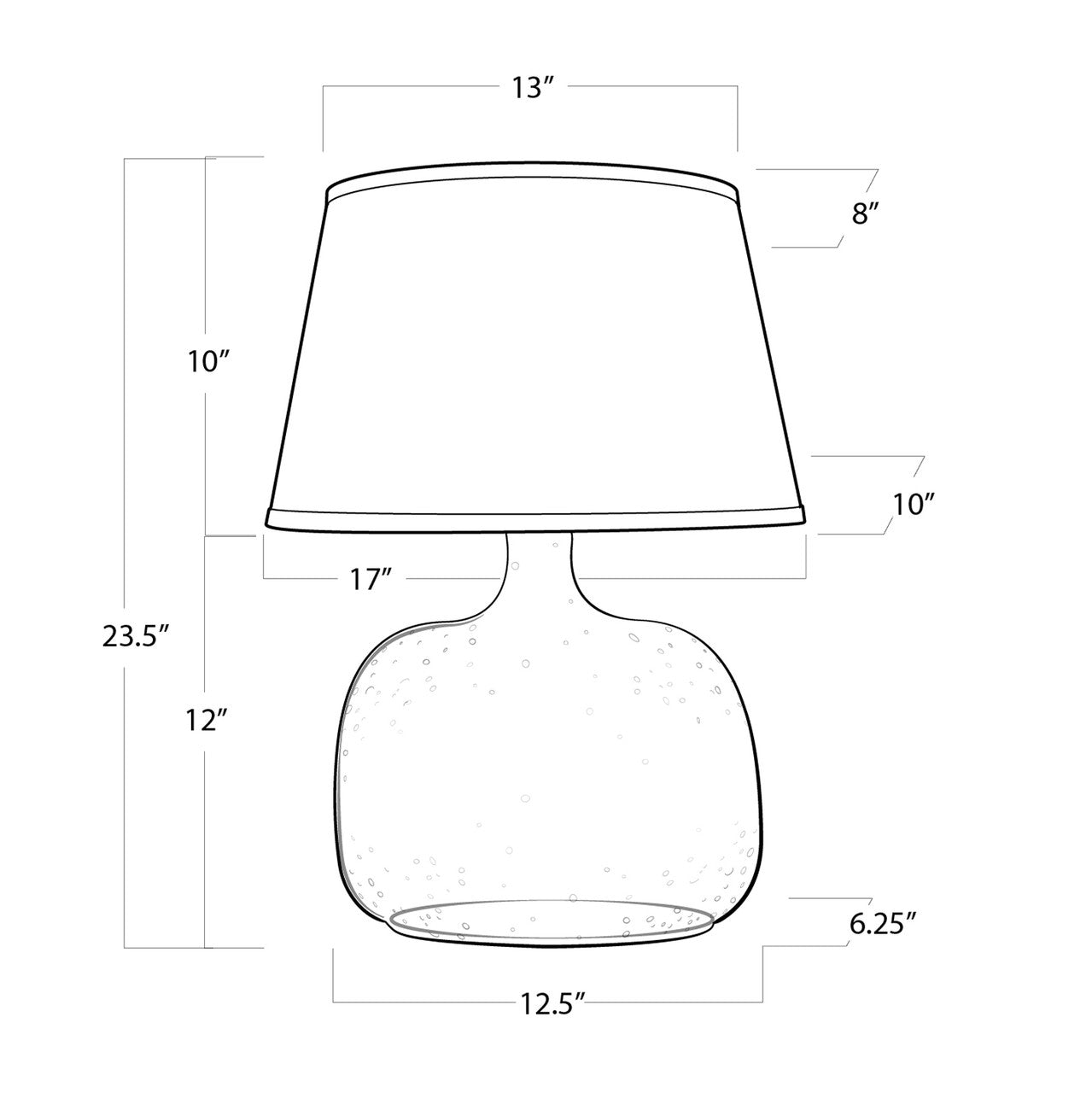 Regina Andrew Seeded Oval Glass Table Lamp 13-1059