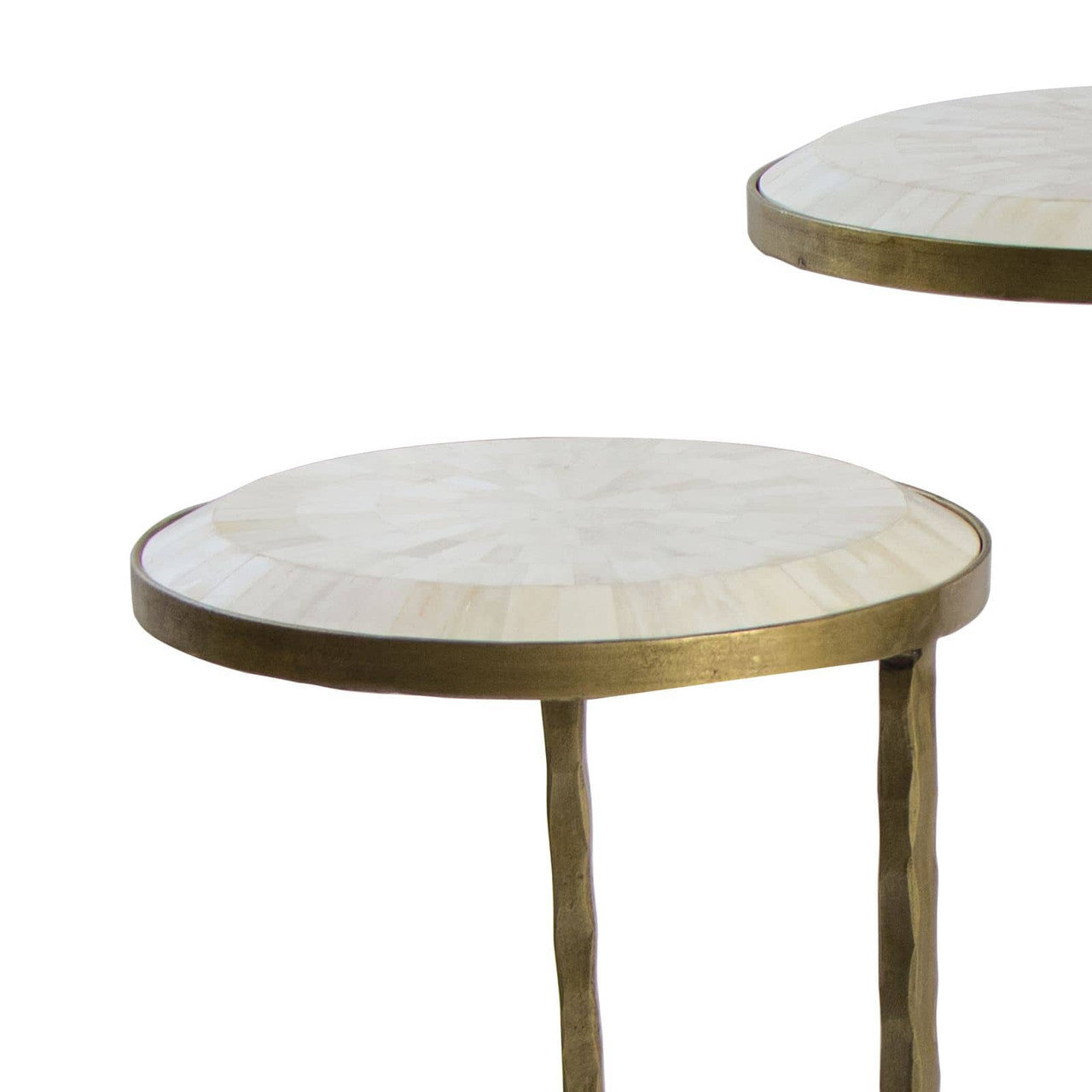 Regina Andrew Bone Veneer Nesting Tables in Brass 30-1007BRS